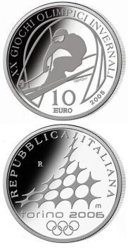 Olympische Winterspelen Turijn Alpineskiën 10 euro 2005 Proof